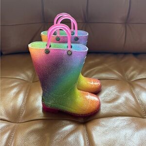 Rainbow Glitter Rain Boots - Western Chief - Kids Size 7